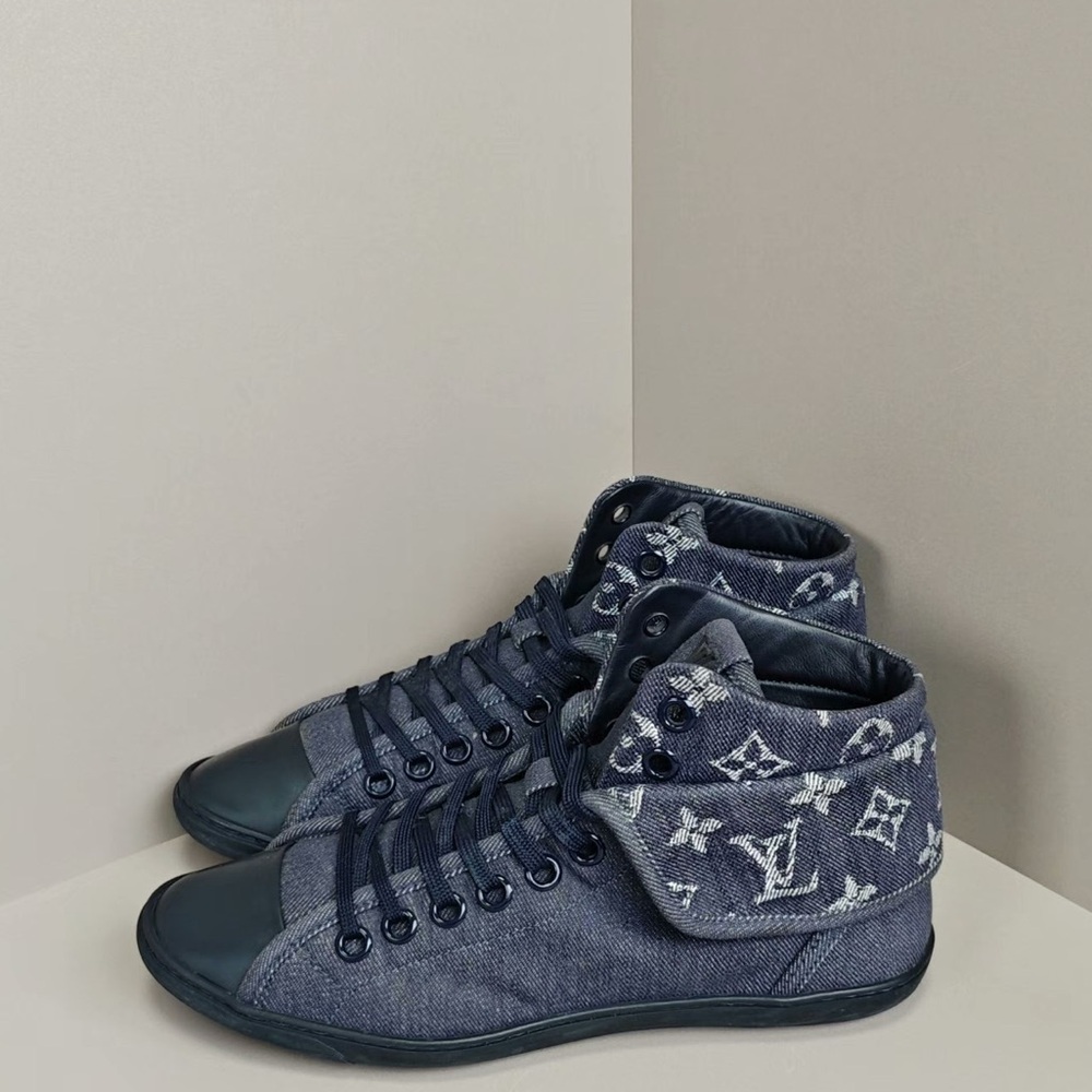 🚩steal authentic Louis Vuitton Blue High-Top Sneakers